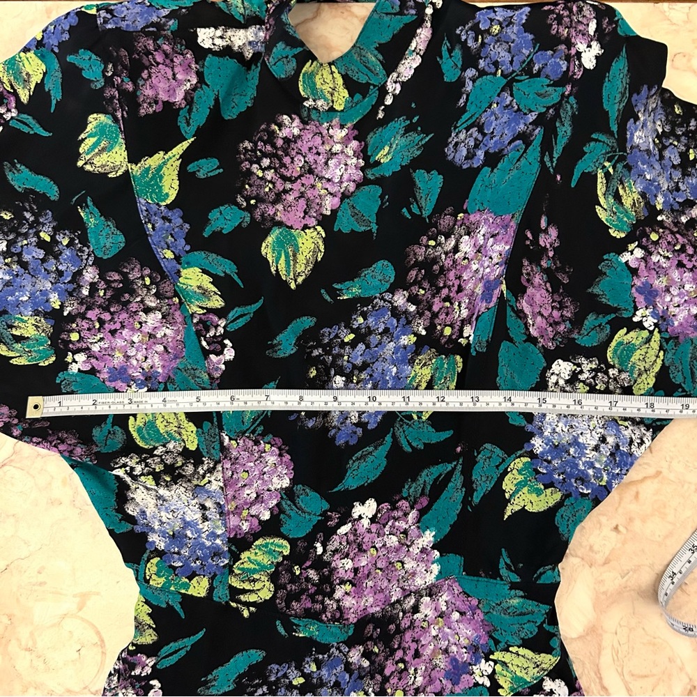 Vintage 80s Michelle Stuart Floral Dress Small - Picture 8 of 12